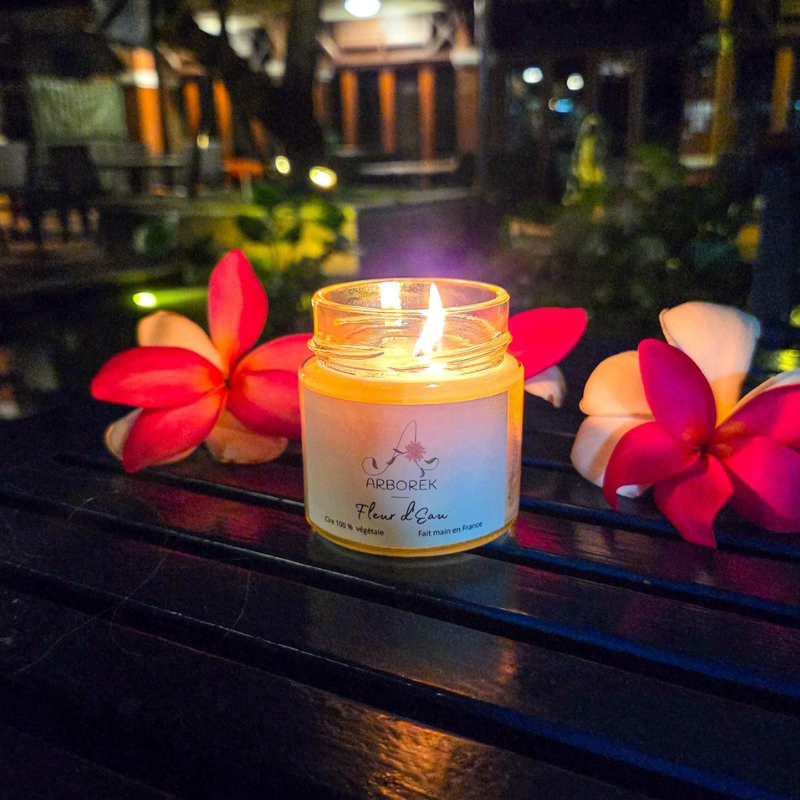 Bougie Fleur d'Eau - cire végétale de soja