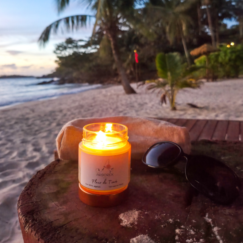 Bougie Fleur de Tiaré - cire végétale de soja