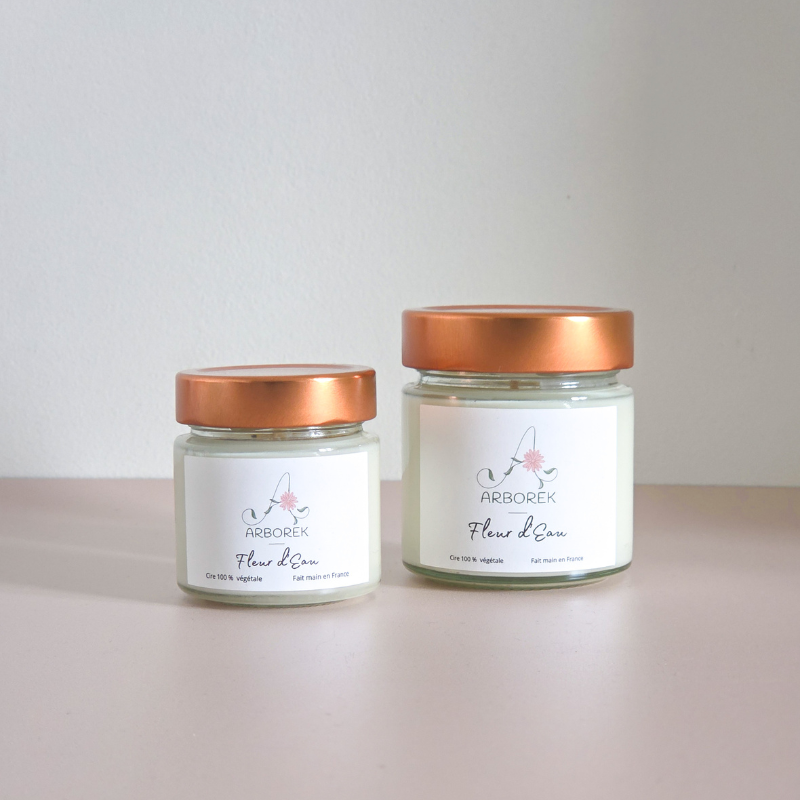 Bougie Fleur d'Eau - cire végétale de soja