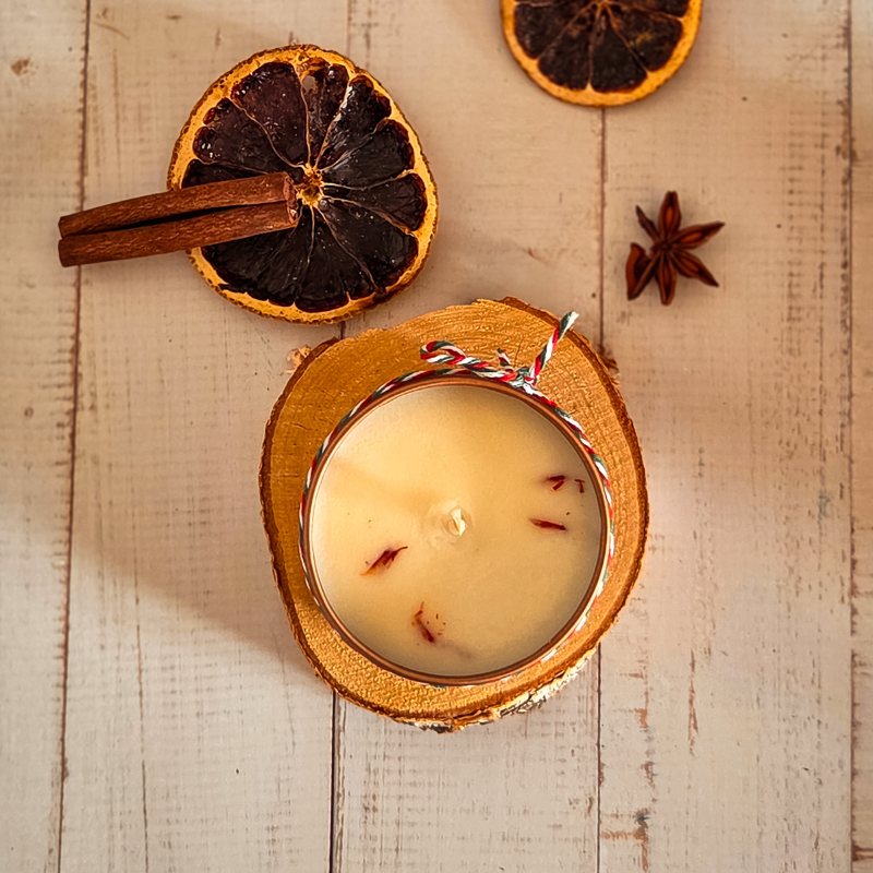 Bougie Orange et Cannelle - cire végétale de soja