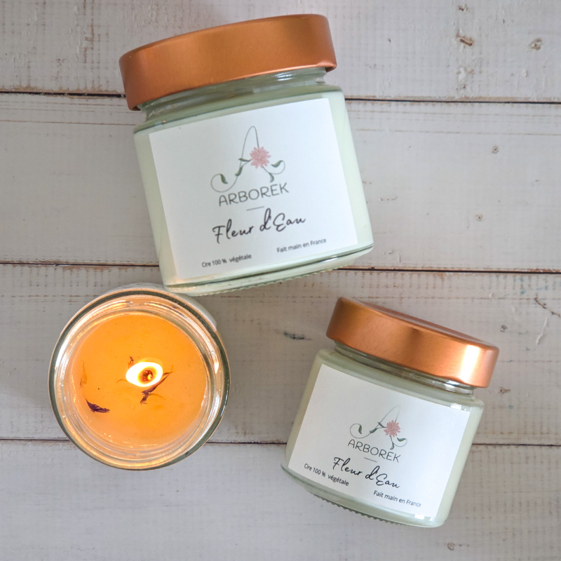 Bougie Fleur d'Eau - cire végétale de soja