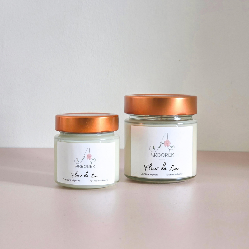 Bougie Fleur de Lin - cire végétale de soja