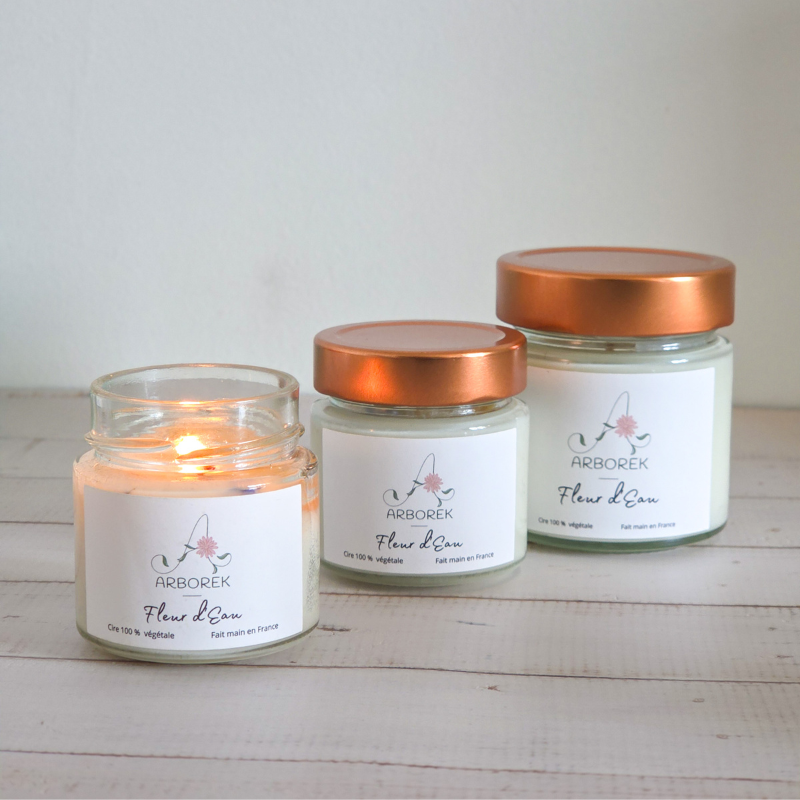 Bougie Fleur d'Eau - cire végétale de soja