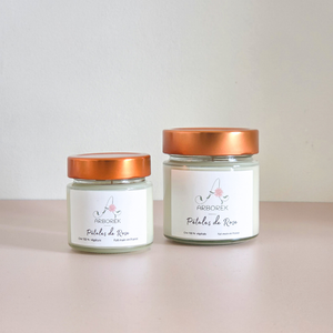 Bougie Pétales de Rose - cire végétale de soja