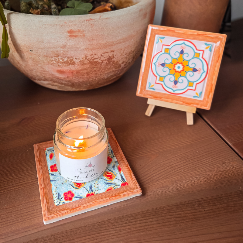 Support bougie en céramique Tulipe de Malacca