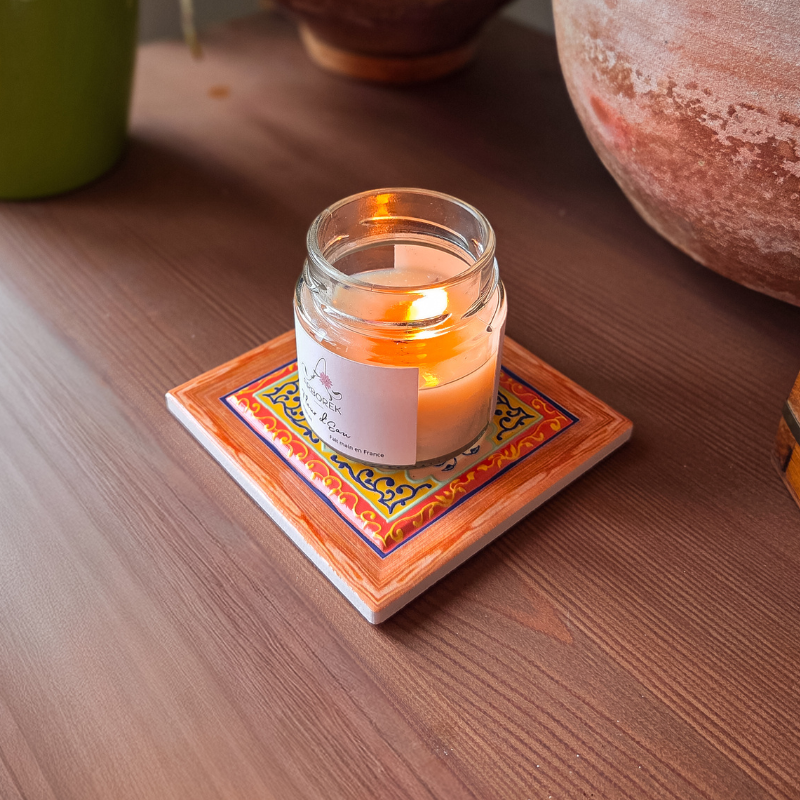 Support bougie en céramique  Fleur d’Ambre